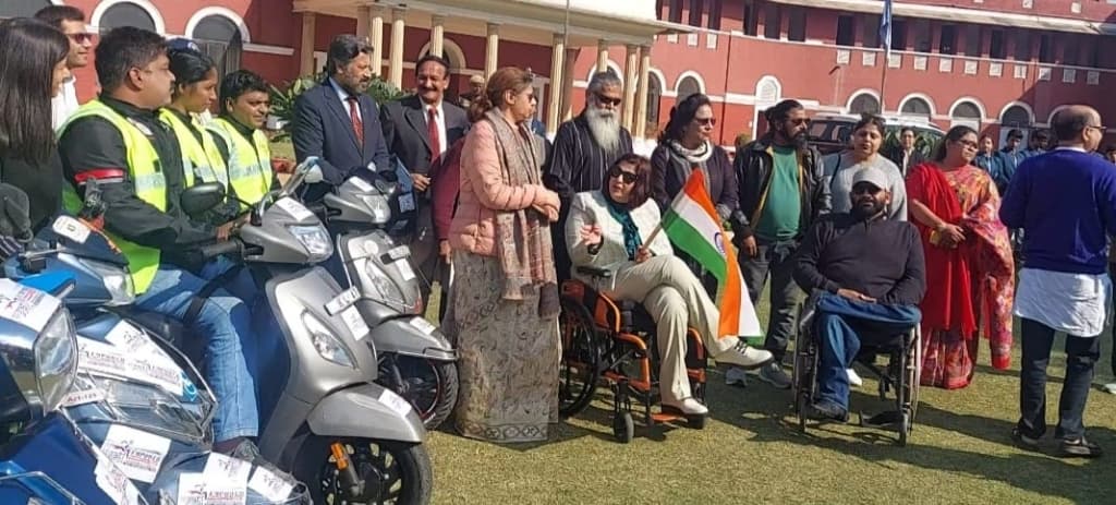 Sangati Yatra modified vehicles convoy driving across long-distance highway